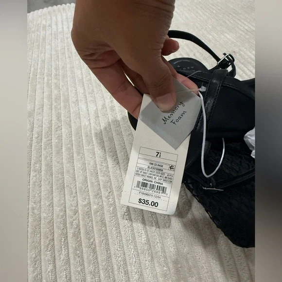 Women's Vanna Fishnet Slingback Flats - A New Day Black 7.5 | Brand New! - Picture 8 of 9